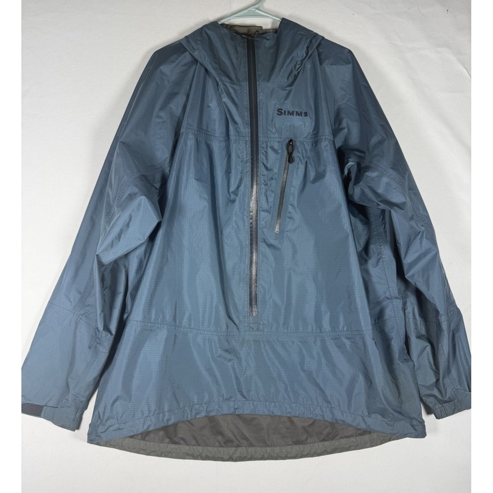 Simms Jacket Mens XL Blue Goretex Paclite Waterproof Fishing Gear FLAWS